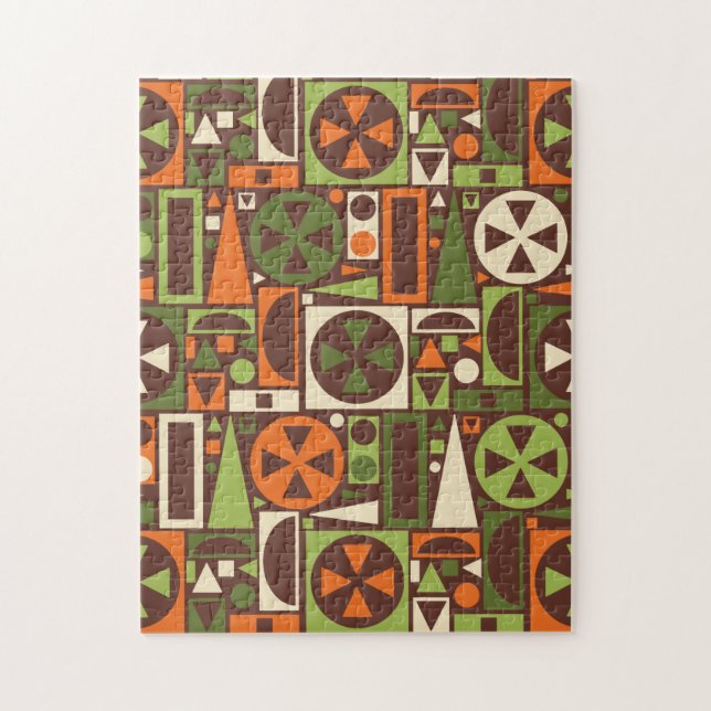 Geometric Retro 50s Mid-Century Modern Abstract Jigsaw Puzzle (Vertical)
