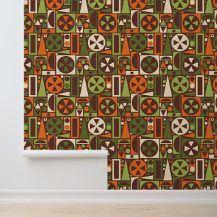 Geometric Retro 50s Mid-Century Modern Abstract Wallpaper