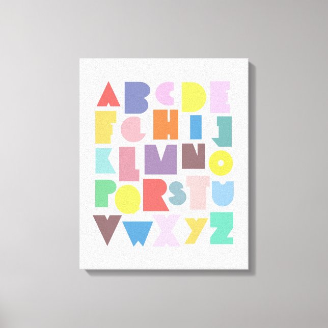 Geometric Retro Alphabet Canvas Print (Front)
