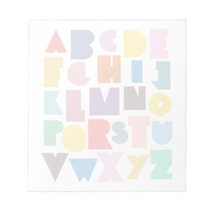 Geometric Retro Alphabet Notepad