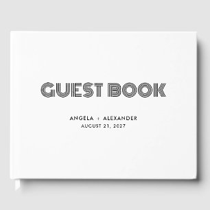 Geometric Retro Art Deco Wedding Guest Book