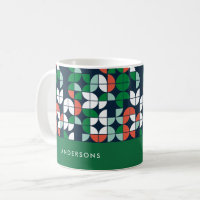 geometric retro blue red green modern Christmas