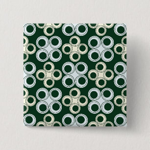 Geometric Retro Circles Pattern 15 Cm Square Badge