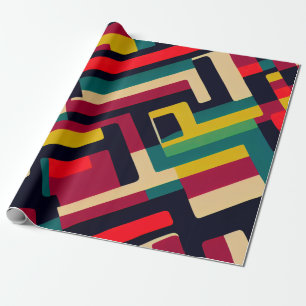 Geometric Retro Gift Wrapping Paper