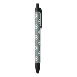 Geometric retro ikat tribal pattern black ink pen