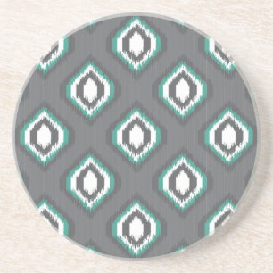 Geometric retro ikat tribal pattern coaster