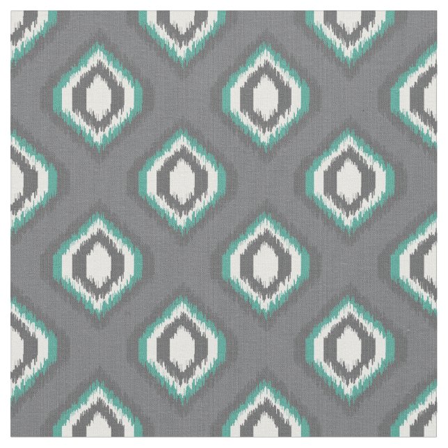 Geometric retro ikat tribal pattern fabric (Close Up)