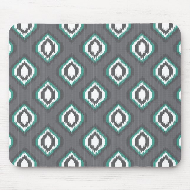 Geometric retro ikat tribal pattern mouse mat (Front)