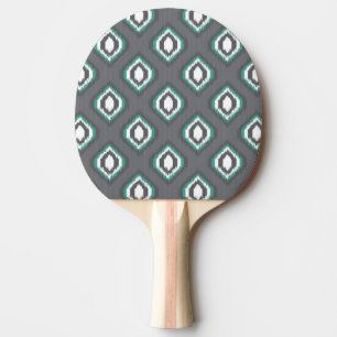 Geometric retro ikat tribal pattern ping pong paddle