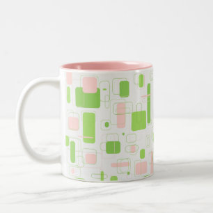 Geometric Retro Midcentury Modern Two-Tone Coffee Mug