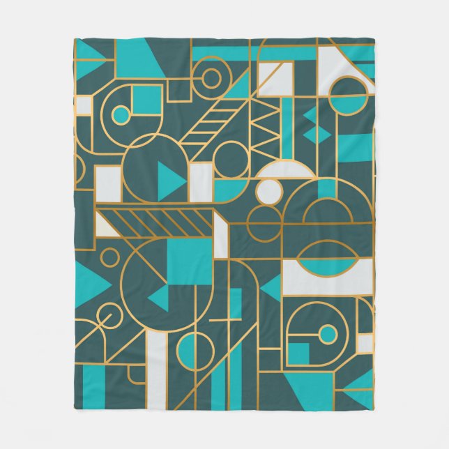 Geometric Retro: Minimalist Artwork Poster. Fleece Blanket (Front)