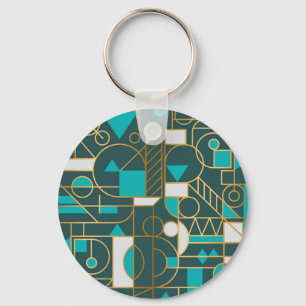 Geometric Retro: Minimalist Artwork Poster. Key Ring