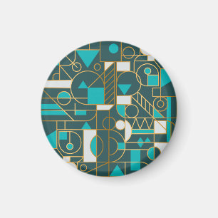 Geometric Retro: Minimalist Artwork Poster. Magnet