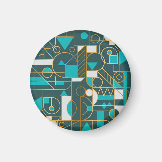 Geometric Retro: Minimalist Artwork Poster. Magnet