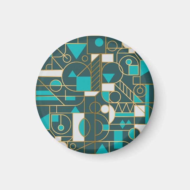 Geometric Retro: Minimalist Artwork Poster. Magnet (Front)