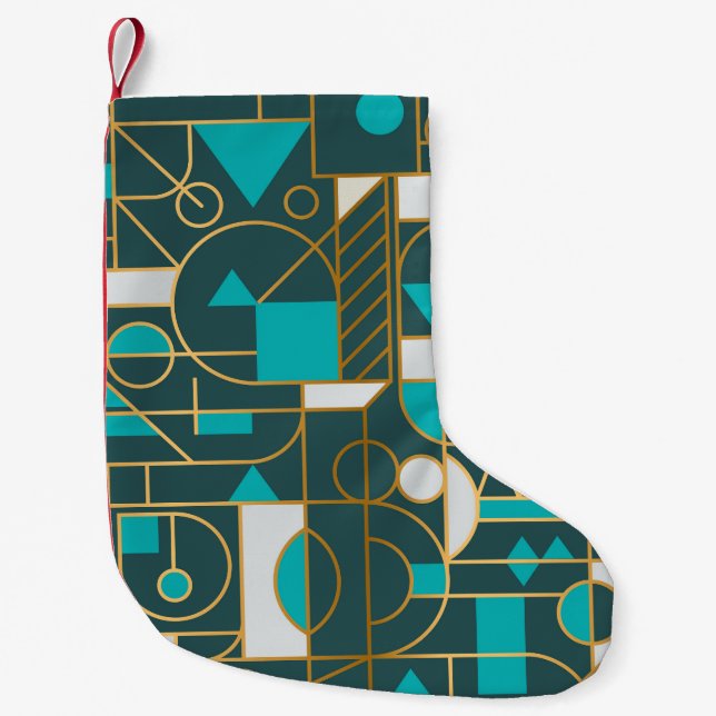Geometric Retro: Minimalist Artwork Poster. Small Christmas Stocking (Front)