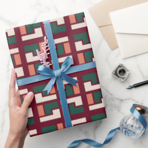 Geometric Retro Pattern Wrapping Paper