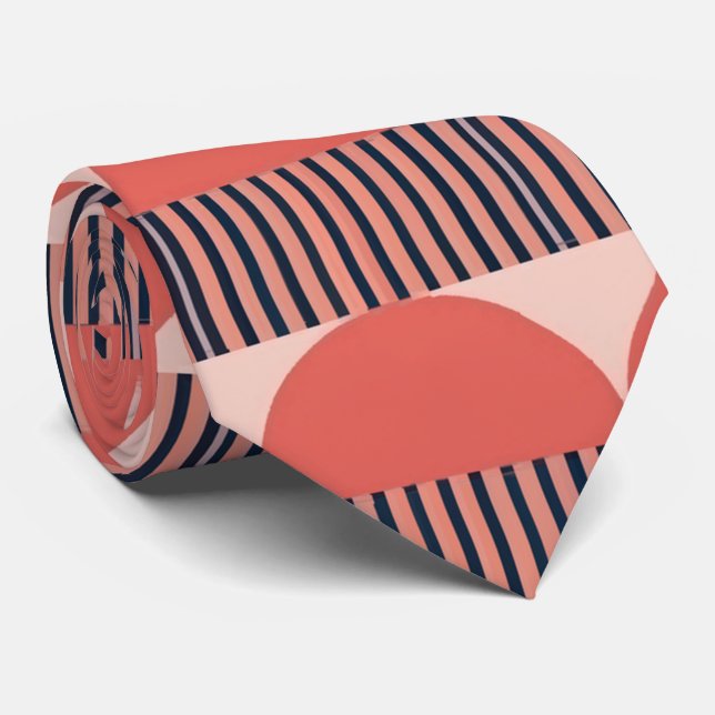 Geometric Retro Seamless Pattern  Tie (Rolled)