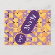 Geometric Retro Vibes Autumn colour Save the Dates
