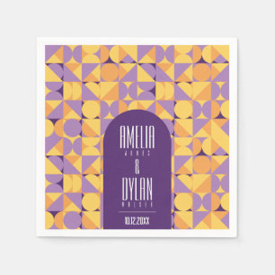 Geometric Retro Vibes Autumn wedding Napkin