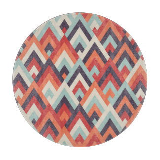 Geometric Rhombus: Vintage Colourful Pattern. Cutting Board