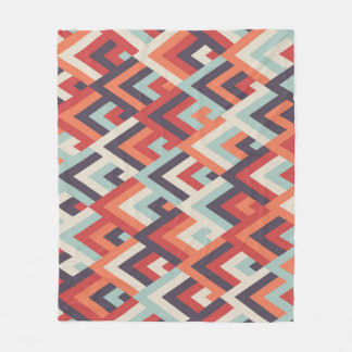 Geometric Rhombus: Vintage Colourful Pattern. Fleece Blanket