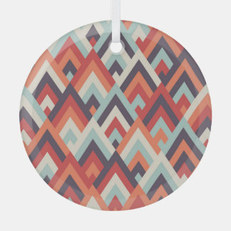 Geometric Rhombus: Vintage Colourful Pattern. Glass Tree Decoration