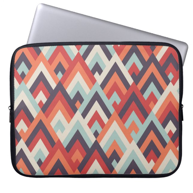 Geometric Rhombus: Vintage Colourful Pattern. Laptop Sleeve (Front)