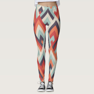 Geometric Rhombus: Vintage Colourful Pattern. Leggings