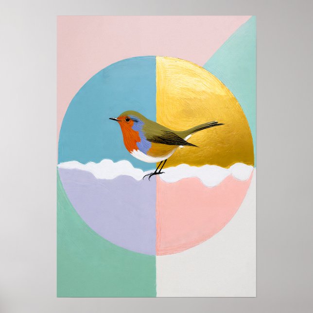 Geometric Robin Sphere Poster (Front)