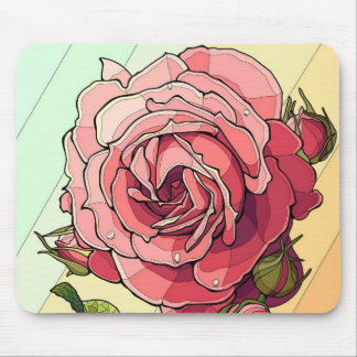 Geometric Rose Elegance Mouse Mat