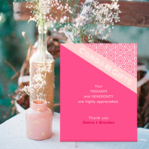 Geometric Roses Red Wedding Cards & Gifts Pedestal Sign