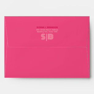 Geometric Roses Red Wedding Envelope