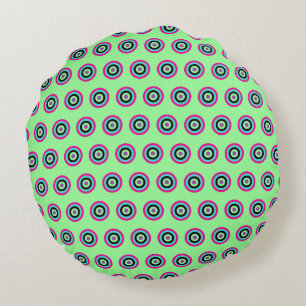 Geometric Round Throw Pillow – Bold & Pastel Colou