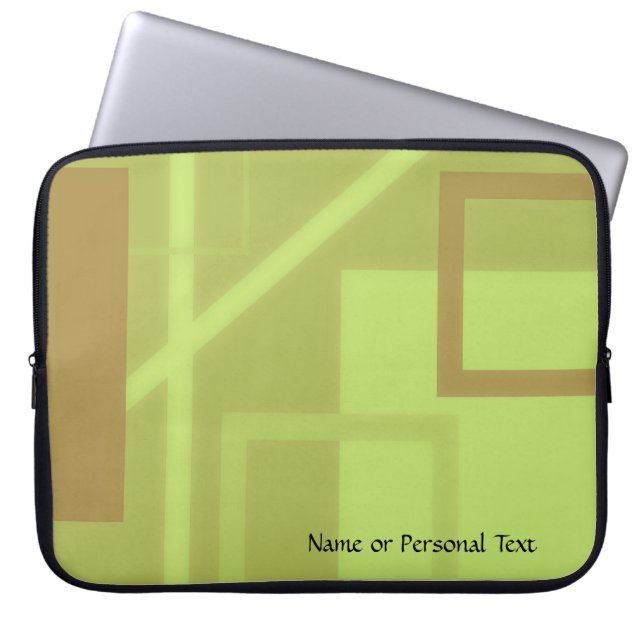 Geometric Sage Olive Green Art Laptop Personal Laptop Sleeve (Front)
