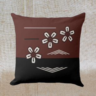 Geometric Sakura Cherry Blossom Throw Pillow