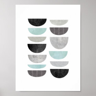 Geometric Scandinavian abstract modern art print
