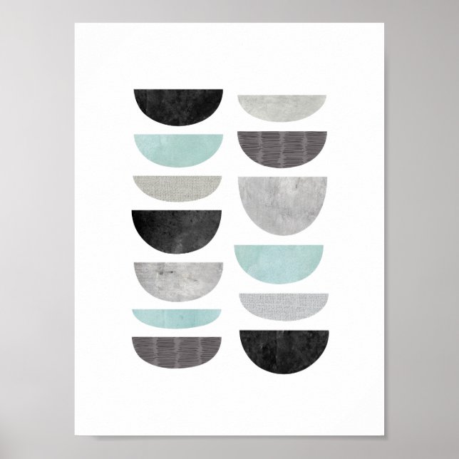 Geometric Scandinavian abstract modern art print (Front)