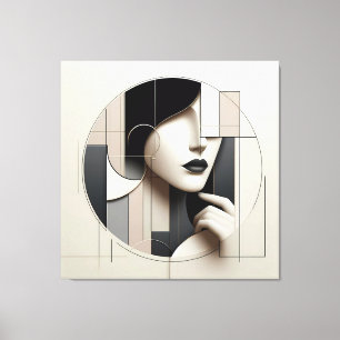 Geometric Sculpted Portrait Canvas Print