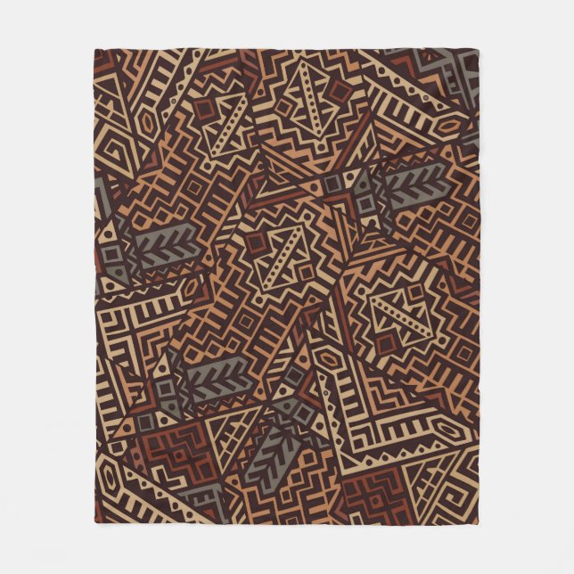 Geometric seamless pattern created in trendy ethni fleece blanket (Front)