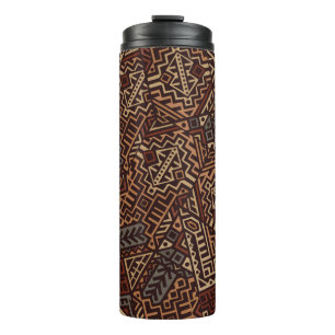 Geometric seamless pattern created in trendy ethni thermal tumbler