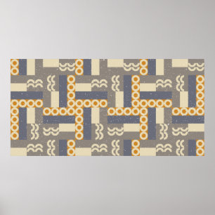 Geometric seamless pattern in retro style . Modern Poster