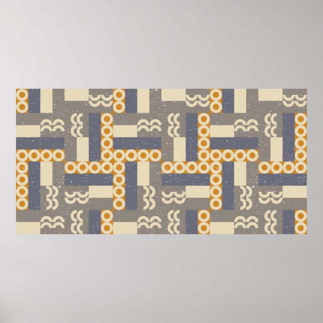 Geometric seamless pattern in retro style . Modern Poster (Front)