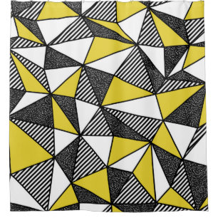 Geometric seamless pattern in retro style shower curtain