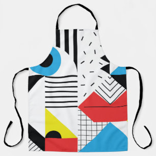 Geometric seamless pattern with abstract shapes apron