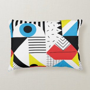 Geometric seamless pattern with abstract shapes decorative cushion