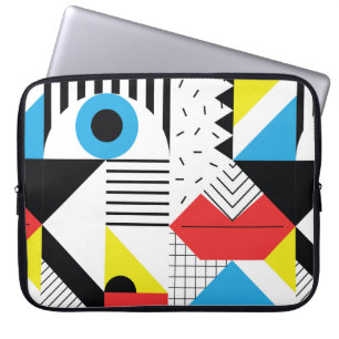 Geometric seamless pattern with abstract shapes laptop sleeve