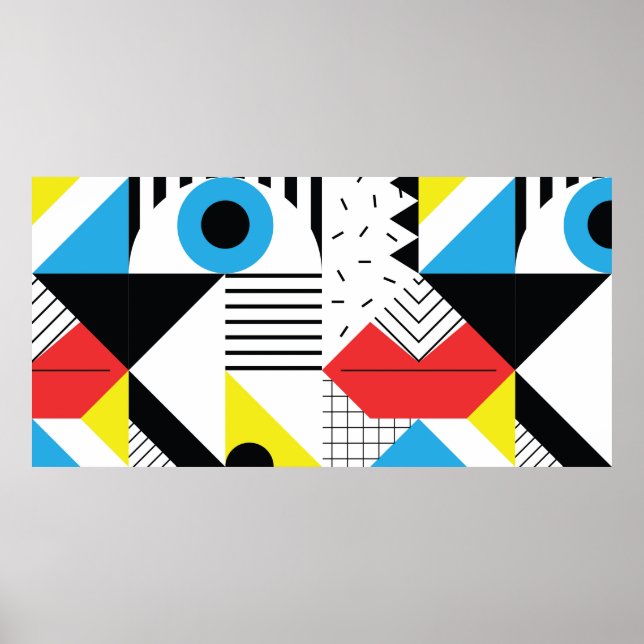 Geometric seamless pattern with abstract shapes poster (Front)