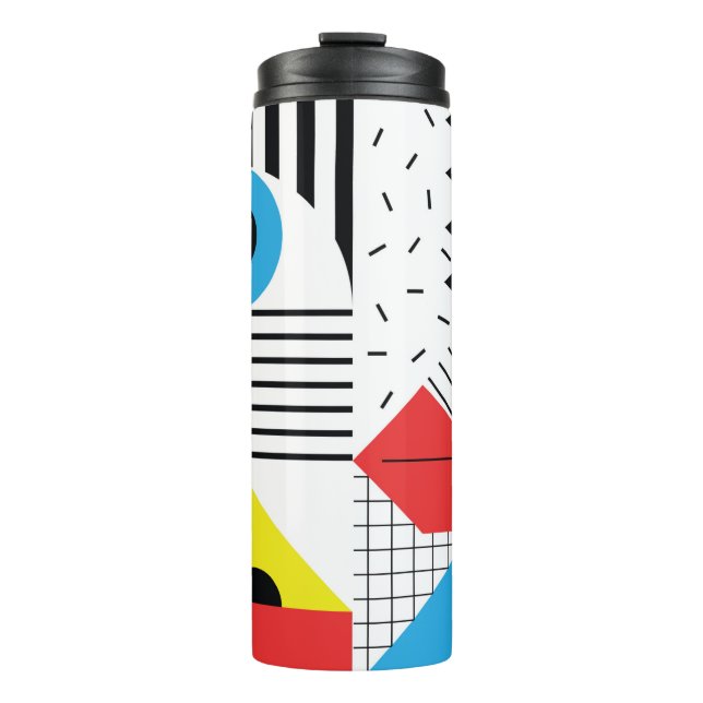Geometric seamless pattern with abstract shapes thermal tumbler (Front)