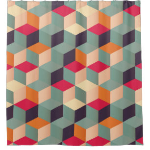 Geometric seamless pattern with colorful squares i shower curtain